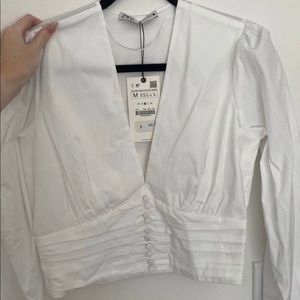 Zara long sleeve crop top